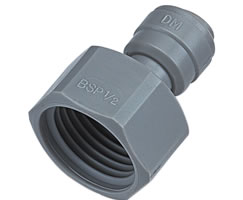 Pneufit D asetal geçmeli bağlantı parçası, dişi adaptör, düz, G3/4, 3/8"