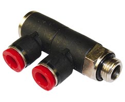 Pneufit C geçmeli bağlantı parçası, 2x döner adaptör, dirsek, G1/4, 12mm