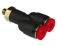 Pneufit C geçmeli bağlantı parçası, döner adaptör, Y, M5, 6mm