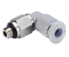 Pneufit M geçmeli bağlantı parçası, döner adaptör, dirsek, M5, 6mm