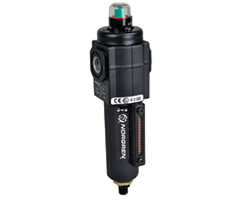 Excelon birleştirici filtre, G1/4, 0,01 µm, otomatik tahliye, uzun, sıvı seviye göstergeli