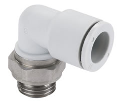 Pneufit E geçmeli bağlantı parçası, döner adaptör, dirsek, G1/4, 4mm