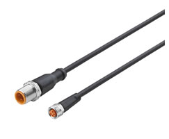Bağlantı kablosu, 4 pinli M12 fiş, 4 pinli M8 soket, 1m kablo