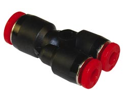 Pneufit C geçmeli bağlantı, eşit olmayan rakor, Y, 6mm, 10mm