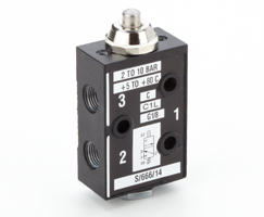 S/666 mekanik uyarılı valf, G1/8, 3/2, NC, piston / yay dönüşlü