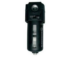 Excelon genel amaçlı filtre, G3/8, 5 µm, otomatik tahliye, koruma ile