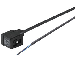 Valf konnektörü, DIN EN 175301-803 Form B konnektör, açık uçlu, 1m kablo