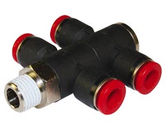 Pneufit C geçmeli bağlantı parçası, 2x üniversal adaptör, tişört, R1/4, 6mm