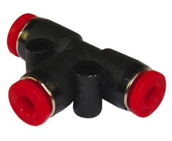 Pneufit C geçmeli bağlantı parçası, rakor, T, 6mm