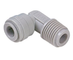 Pneufit D asetal geçmeli bağlantı parçası, adaptör, dirsek, 3/8 NPT, 1/4"