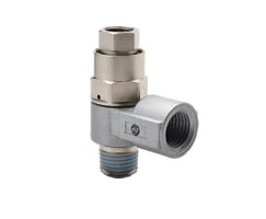 Pneufit 10 pilot kumandalı çek valf, dirsek, R1/4, Rc1/4, Rc1/8