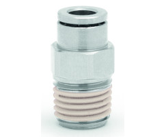 Pneufit 10 geçmeli bağlantı parçası, adaptör, düz, 1/4 NPTF, 12 mm