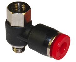 Pneufit C geçmeli bağlantı parçası, üst bağlantı noktası banjo, dirsek, R1/4, R1/4, 4mm