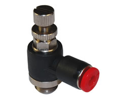 Pneufit C akış regülatörü (çıkış), banjo, dirsek, M5, 3mm