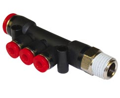 Pneufit C geçmeli bağlantı elemanı, adaptör, manifold, R1/8, 4mm, 6mm