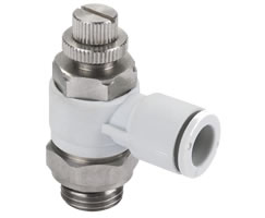 Pneufit E akış regülatörü (dışarı), banjo, dirsek, G1/2, 12mm