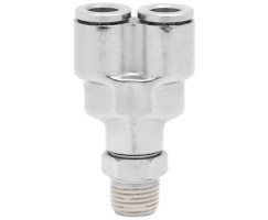 Pneufit 10 geçmeli bağlantı parçası, döner adaptör, Y, R1/4, 8mm