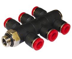 Pneufit C geçmeli bağlantı parçası, 3x üniversal adaptör, tişört, G1/2, 6mm