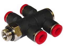 Pneufit C geçmeli bağlantı parçası, 2x üniversal adaptör, tişört, G3/8, 8 mm