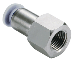 Pneufit M geçmeli bağlantı parçası, dişi adaptör, düz, M6, 3mm